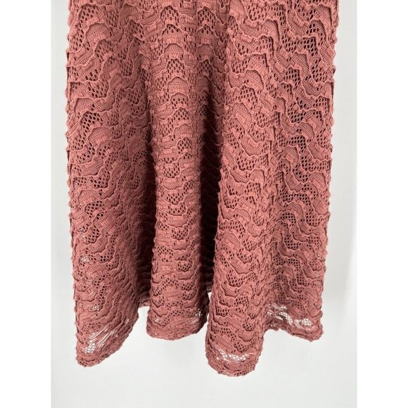 Charlotte Russe Lace Halter Dress Size Large Rose Color Lined Open Back Junior - Picture 4 of 13